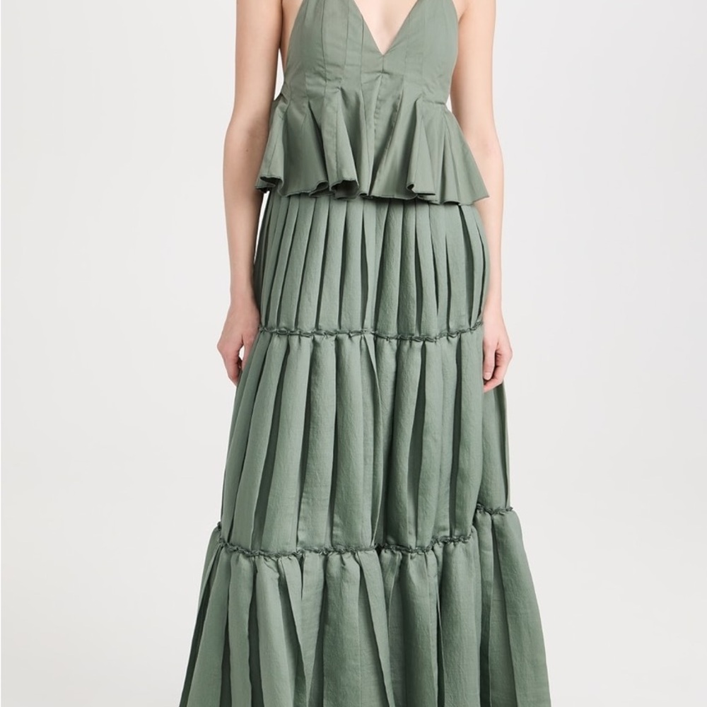 Jonathan Simkhai Delania Sleeveless Pleated Maxi Dress